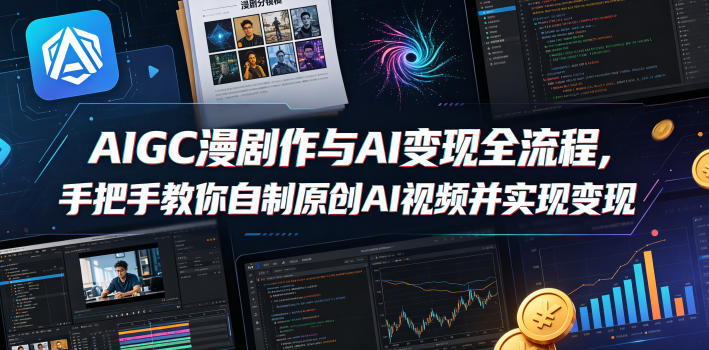 a55a9fdd8749ca6.jpg AIGC漫剧创作与AI变现全流程,手把手教你自制原创AI视频并实现变现