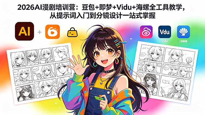 b78da1f35d80eb0.jpg (18607期)2026AI漫剧培训营:豆包+即梦+Vidu+海螺全工具教学,从提示词入门到分镜设计一站式掌握