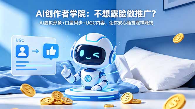 e44e465d76e8a13.jpg (18599期)AI创作者学院:不想露脸做推广?AI虚拟形象+口型同步+UGC内容,让你安心睡觉照样赚钱