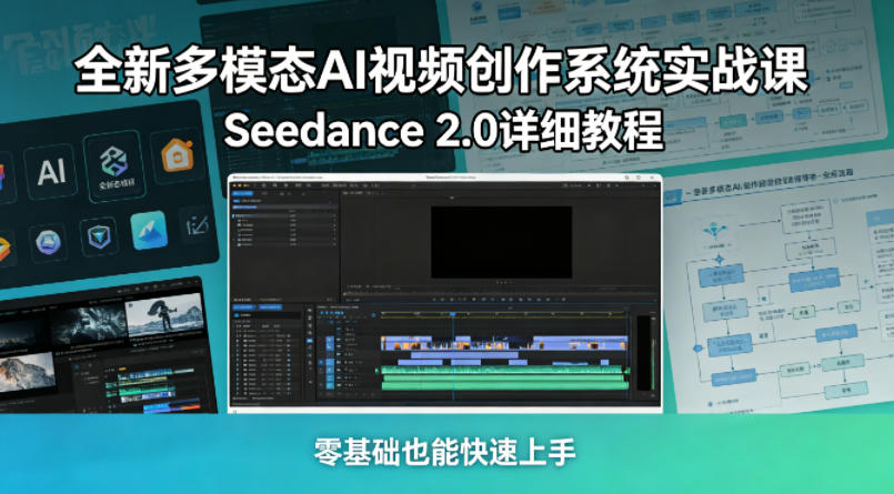 e77f532c9b2e405.jpg 全新多模态AI视频创作系统实战课,Seedance 2.0详细教程,零基础也能快速上手