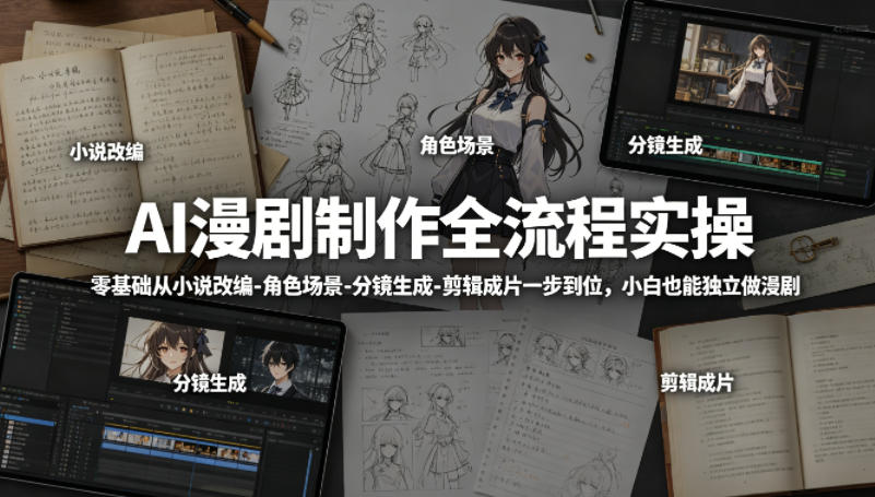 e9d0f8986901319.jpg AI漫剧制作全流程实操,零基础从小说改编-角色场景-分镜生成-剪辑成片一步到位,小白也能独立做漫剧