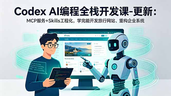 2311204779dae09.jpg (18858期)Codex AI编程全栈开发课-更新:MCP服务+Skills工程化,学完能开发旅行网站、重构企业系统