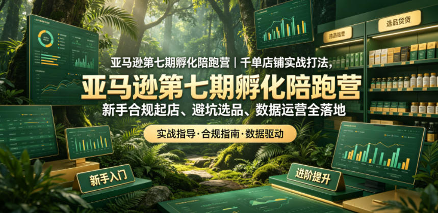 35e1b859e3ecaaa.jpg 亚马逊第七期孵化陪跑营|千单店铺实战打法,新手合规起店、避坑选品、数据运营全落地