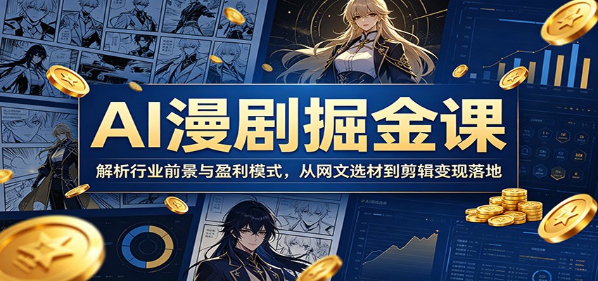 53816171780f337.jpg AI漫剧掘金课:解析行业前景与盈利模式,从网文选材到剪辑变现落地