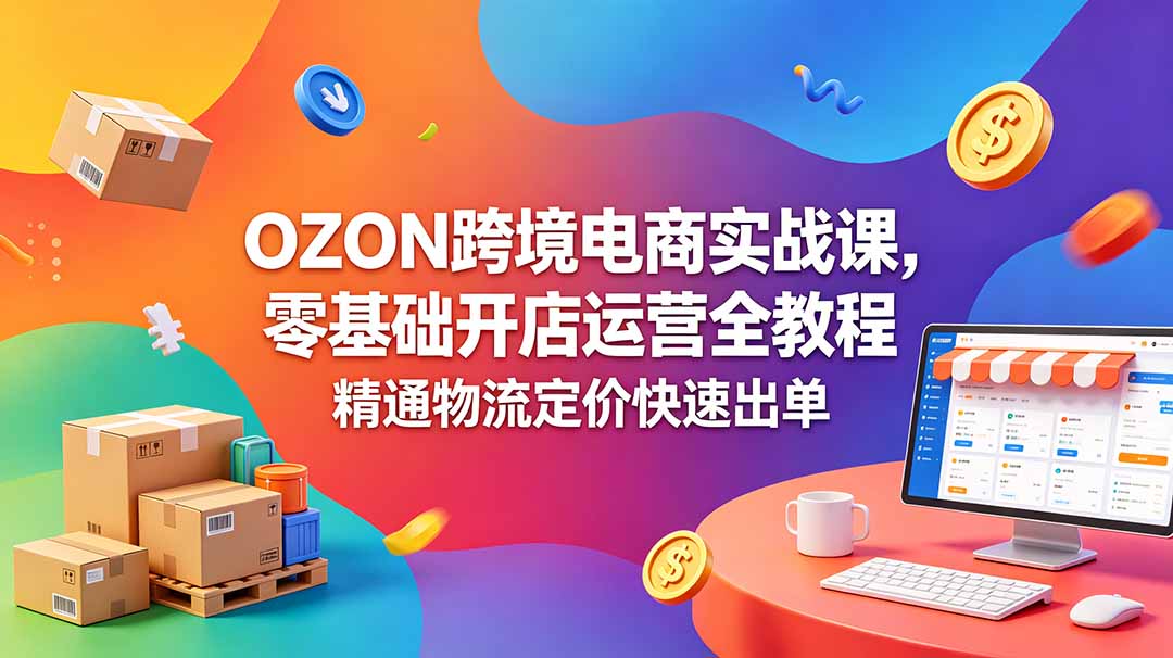 5db40ff4ed13125.jpg (18746期)OZON 跨境电商实战课,零基础开店运营全教程,精通物流定价快速出单