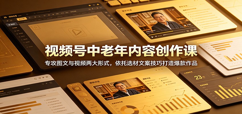5e7135ce4a3707d.jpg 视频号中老年内容创作课:专攻图文与视频两大形式,依托选材文案技巧打造爆款作品