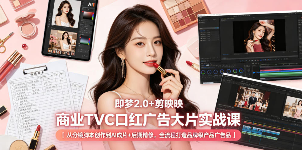 a040839ac087e95.jpg 即梦2.0+剪映商业TVC口红广告大片实战课|从分镜脚本创作到AI成片+后期精修,全流程打造品牌级产品广告