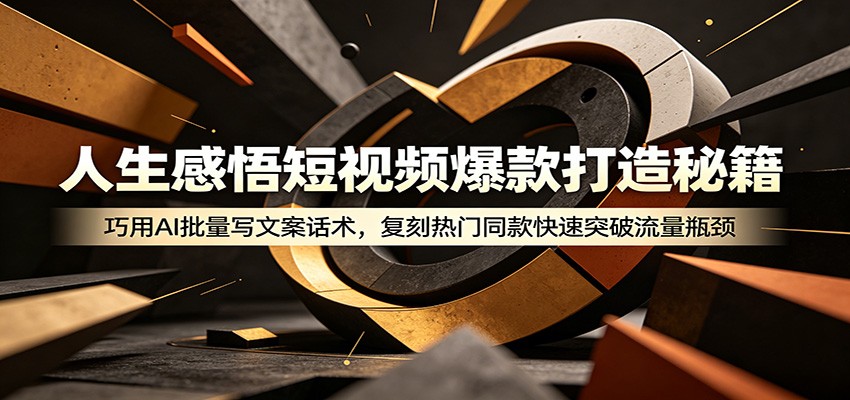b0143ad7b951911.jpg 人生感悟短视频爆款打造秘籍:巧用A 批量写文案话术,复刻热门同款快速突破流量瓶颈