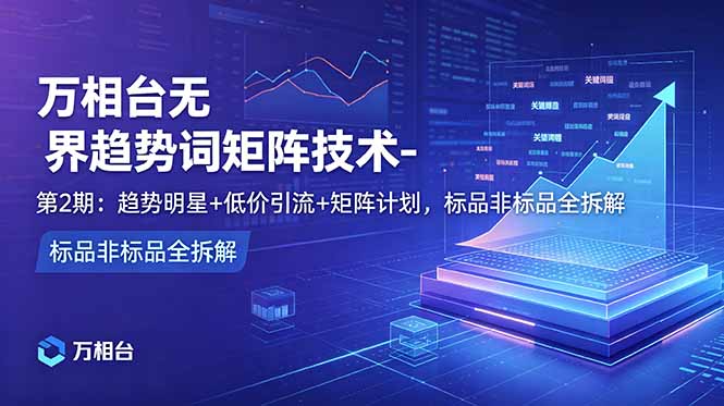 b054b8b3bc67952.jpg (18861期)万相台无界趋势词矩阵技术-第2期:趋势明星+低价引流+矩阵计划,标品非标品全拆解