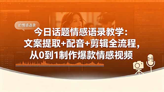 b4c785393aea587.jpg (18719期)今日话题情感语录教学:文案提取+配音+剪辑全流程,从0到1制作爆款情感视频