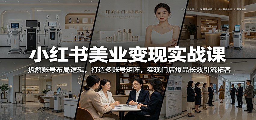 b63ddc1f28b7aef.jpg 小红书美业变现实战课:拆解账号布局逻辑,打造多账号矩阵,实现门店爆品长效引流拓客