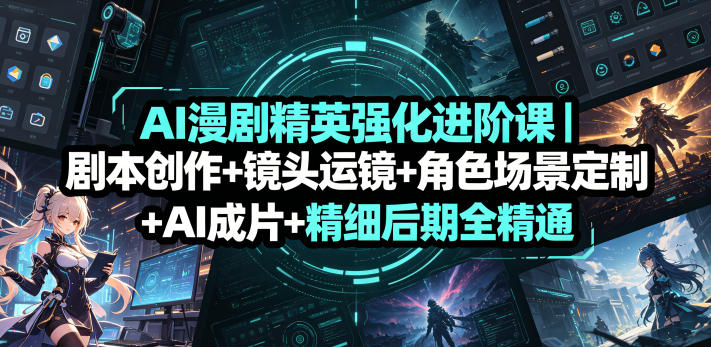 cfb6b38384481e6.jpg AI漫剧精英强化进阶课|剧本创作+镜头运镜+角色场景定制+AI成片+精细后期全精通
