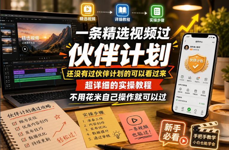 d199733532c330c.jpg 一条精选视频过伙伴计划,还没有过伙伴计划的可以看过来,超详细的实操教程,不用花米自己操作就可以过