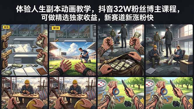 e608c1563a860d5.jpg (18826期)体验人生副本动画教学, 抖音32W粉丝博主课程,可做精选独家收益,新赛道新涨粉快