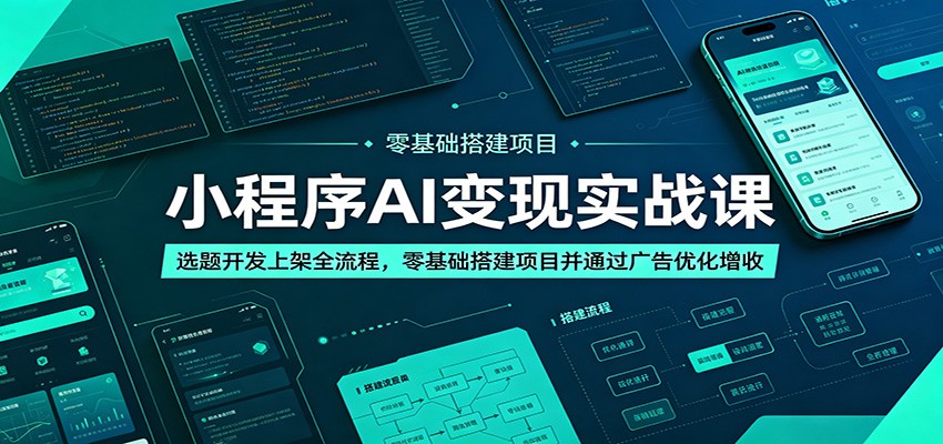 efc765acbb1600c.jpg 小程序AI变现实战课:选题开发上架全流程,零基础搭建项目并通过广告优化增收