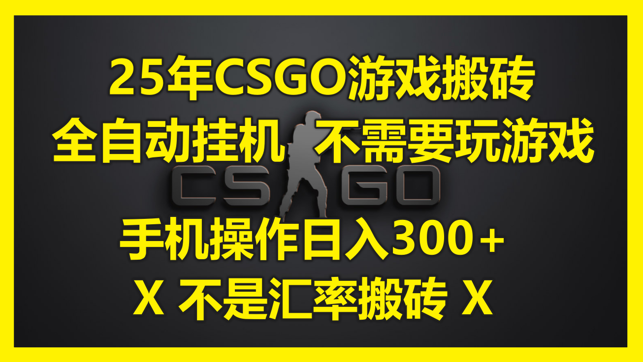 （14902期）25年CSGO游戏搬砖，全自动挂机，不需要玩游戏，手机操作日入300+。
