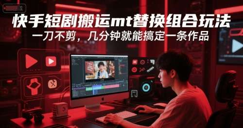 快手短剧搬运mt替换组合玩法，一刀不剪，几分钟就能搞定一条作品