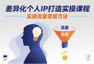 差异化个人IP打造实操课程，实操流量变现方法