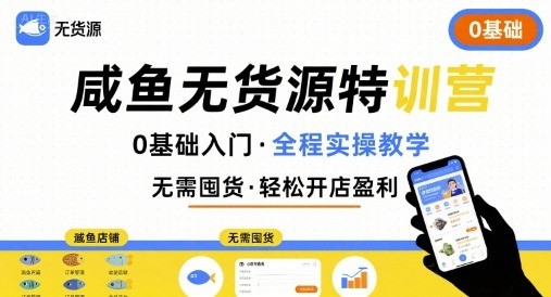 无货源特训营，0基础带你玩转咸鱼无货源