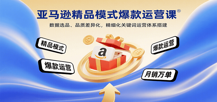 亚马逊精品模式爆款运营课：数据选品、品质差异化，精细化关键词运营体系搭建