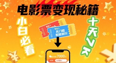 小白必看！卖电影票项目，零投入无门槛谁都能做，十天到手 7k，照做就行【揭秘】