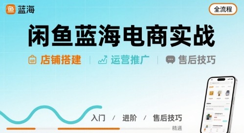 闲鱼蓝海电商实战，店铺搭建运营售后全流程