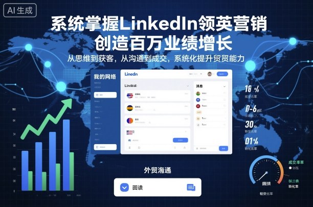 a9d7ab668c8e0e0.jpg 系统掌握LinkedIn领英营销,创造百万业绩增长,从思维到获客,从沟通到成交,系统化提升外贸能力