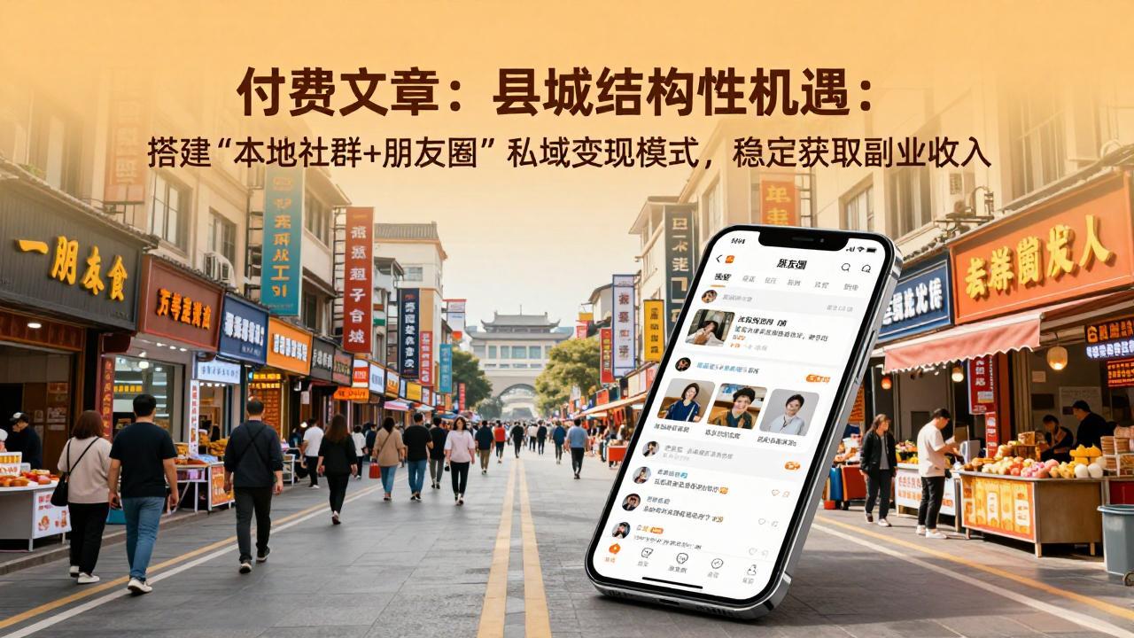 （17518期）付费文章：县城结构性机遇：搭建“本地社群+朋友圈”私域变现模式，稳定获取副业收入