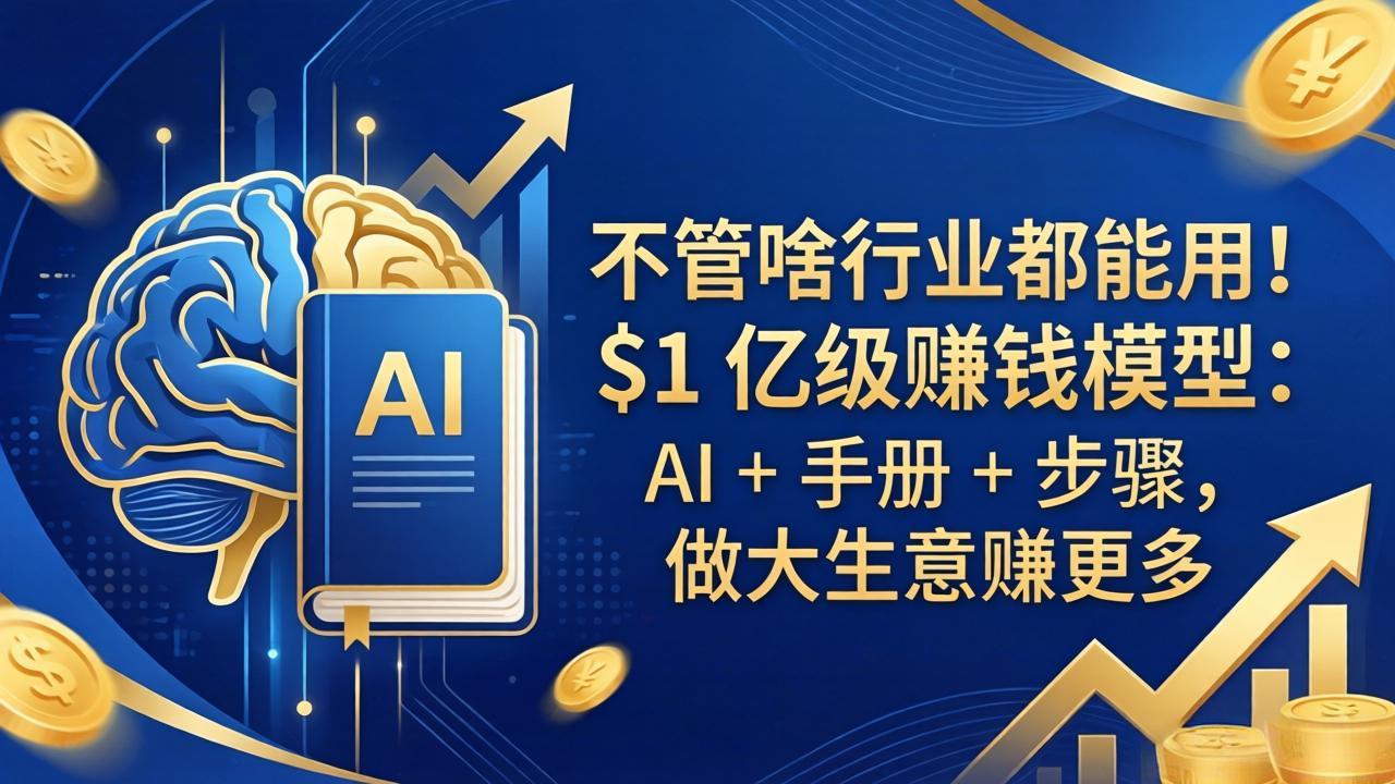 （18053期）不管啥行业都能用！$1 亿级赚钱模型：AI + 手册 + 步骤，做大生意赚更多
