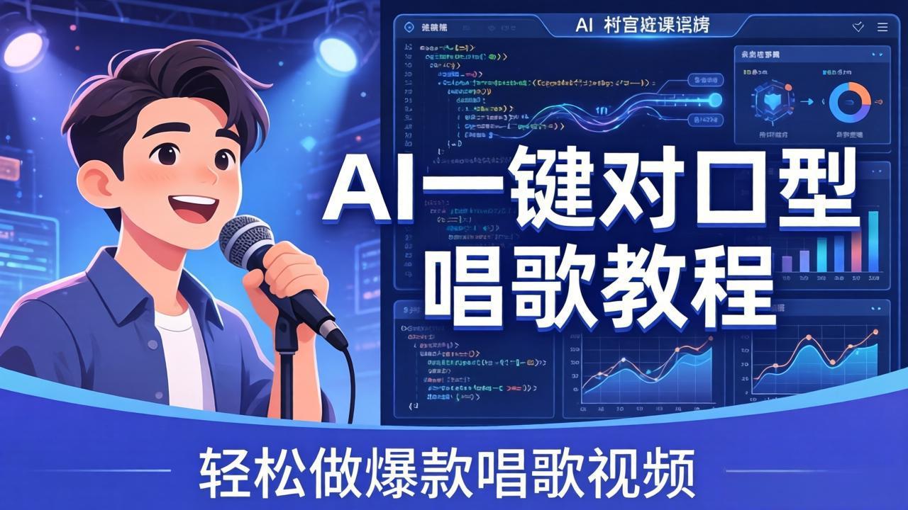 （18118期） AI一键对口型唱歌教程：零基础也能学，素材准备+模型训练+音色转换，轻松做爆款唱歌视频