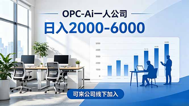 （18809期）2026创业新风口—OPC一人公司模式震撼首发！日收益2000-6000+，项目绿色长久，安全稳健，合…